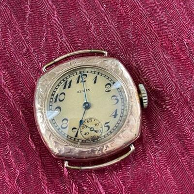 Lot 80 Vintage Ladies Elgin Wrist Watch Gold Filled No Band