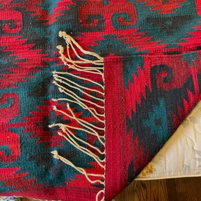 Lot 105 Red Green Black Ethic Weaving Rug Wall Hanging