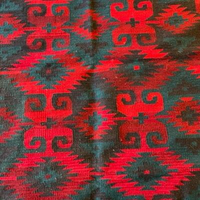 Lot 105 Red Green Black Ethic Weaving Rug Wall Hanging