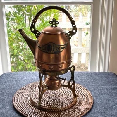 Lot 113 Antique Gebruder Bing Copper & Brass Coffee Pot Germany 1902