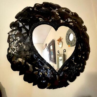Lot 133 Metal Heart Shaped Wall Mirror 23