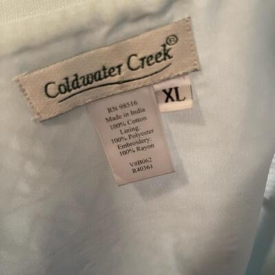 Lot 163 Coldwater Creek Nehru Jacket Embroidered Extra Large Shell Buttons