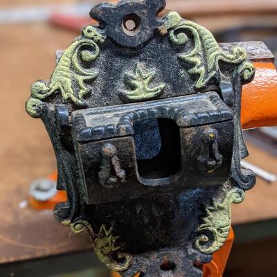 Vintage Match Safe, Dutch Style, Wilton Cast Iron