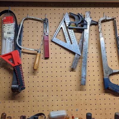 Variety of Tools, top of pegboard