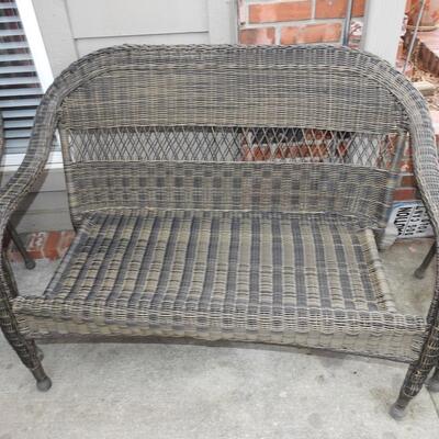 Indoor Outdoor Patio Furniture Bench and 2 Chairs
