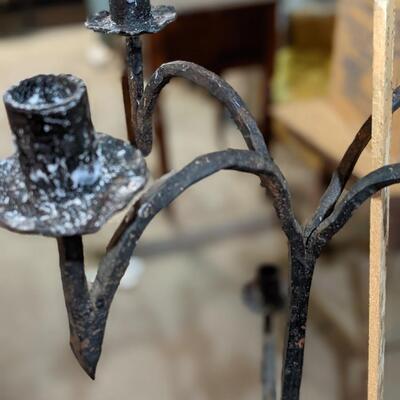 Antique Wrought Iron Candle Stick Stand