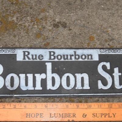 Bourbon street metal sign