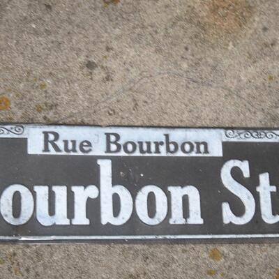 Bourbon street metal sign