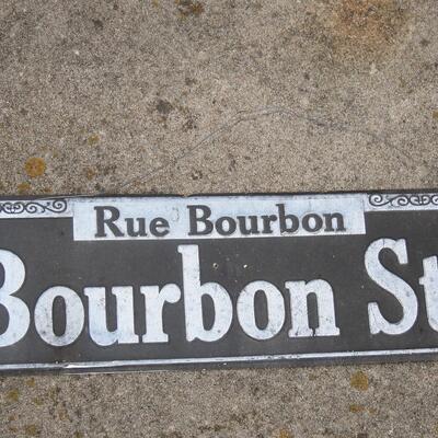Bourbon street metal sign