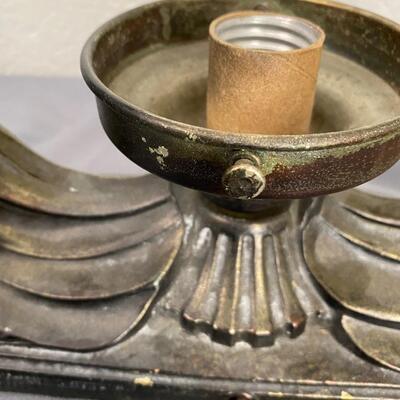 Art Deco Cast Metal Swooning Ladies Table Lamp