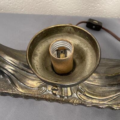 Art Deco Cast Metal Swooning Ladies Table Lamp