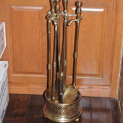 Solid Brass Fireplace Set