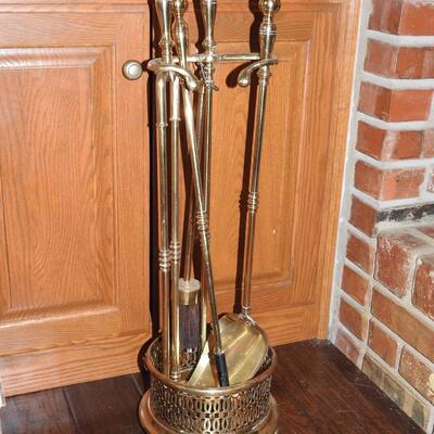 Solid Brass Fireplace Set