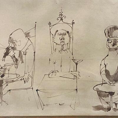 Louis Bosa Drawing Restaurant in Venice