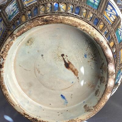 Tall Ornate Moroccan Ceramic Vase