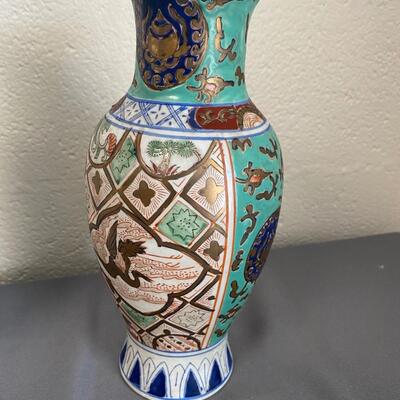 3 Ceramic Vases with Asian Motifs