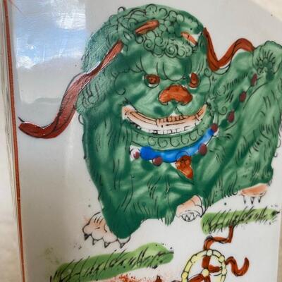 3 Ceramic Vases with Asian Motifs