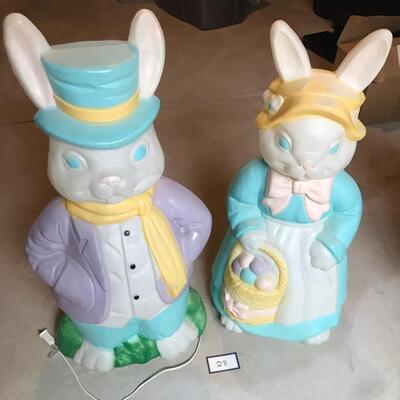 Mr & Mrs Bunny Retro Blow Molds Easter