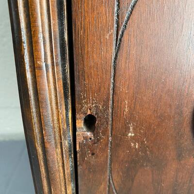 Antique Wood Humidor/Smoking Table
