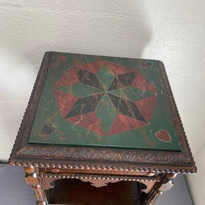 Antique Wood Humidor/Smoking Table
