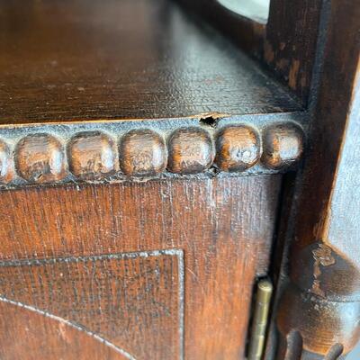 Antique Wood Humidor/Smoking Table