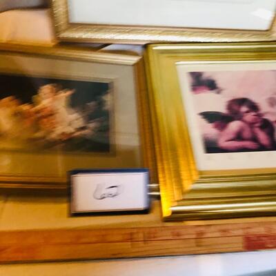 Lot of Angel Cherub Pictures Framed