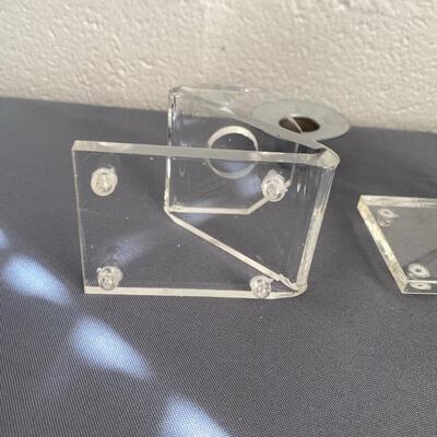 Pair of Acrylic Candlesticks, 4", in new condition with box - $25 (BROH40)