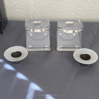 Pair of Acrylic Candlesticks, 4", in new condition with box - $25 (BROH40)