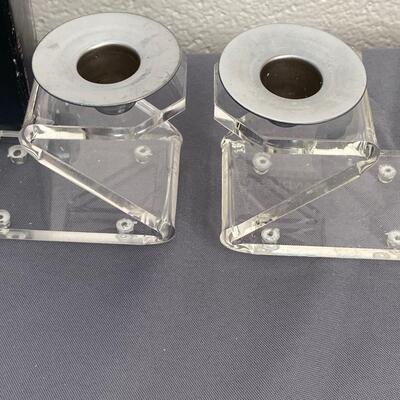 Pair of Acrylic Candlesticks, 4", in new condition with box - $25 (BROH40)