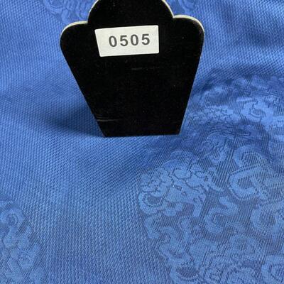 Vintage Delicately Patterned  Jacquard Chinese Blue Silk