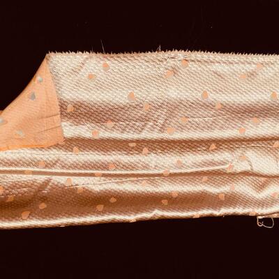 Vintage Asian Patterned Shimmery Peach Silk Fabric