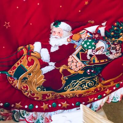 Christmas Lot Nativity & Santa Tree Skirt