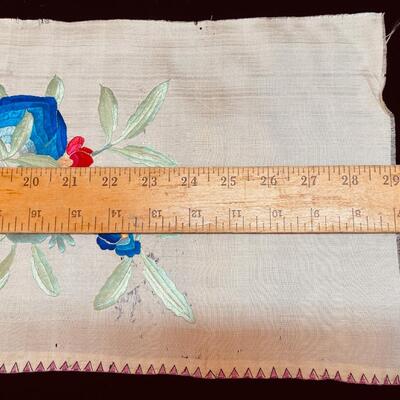 Collection of Vintage Embroidered Silk Fabric Fragments