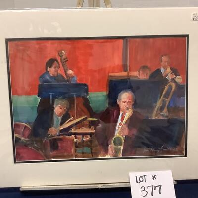 E -  377  Signed, Original Jean Ranney Smith Watercolor Painting : Hot Jazz â€œ