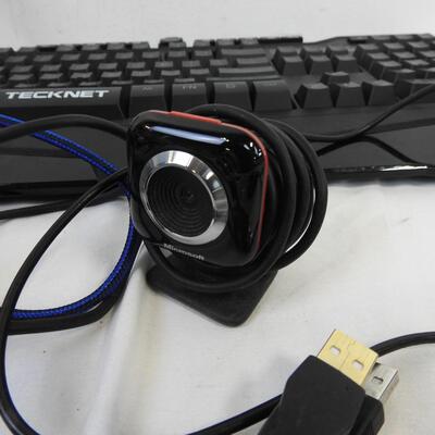 Computer Accessories: Mouse, Headset with Mic, Bluetooth Speaker, Keyboard
