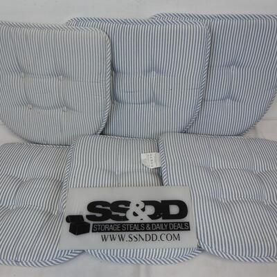 6 piece Chair Cushions, Blue Stripes, Sweet Home Collection
