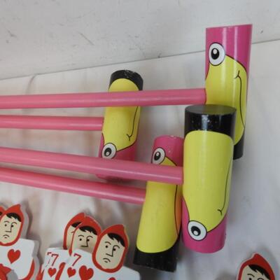 The Queen of Hearts Croquet Set, Wonderland Games, One Wicket Damaged, Complete