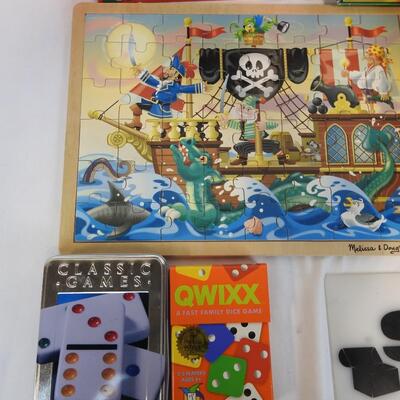 8 pc Puzzles and Games, Melissa & Doug Pirate Puzzle, Kids battle the Grown Ups