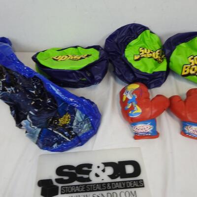 Inflatable Boxing Pillows, Loony Tunes Boxing Gloves, Inflatable Punching Bag