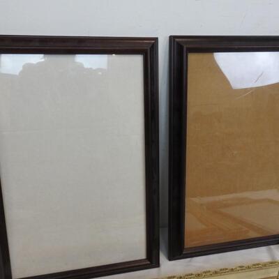 6 Large Frames, Some with Glass, Rectangles, Gilded