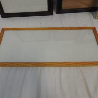 6 Large Frames, Some with Glass, Rectangles, Gilded