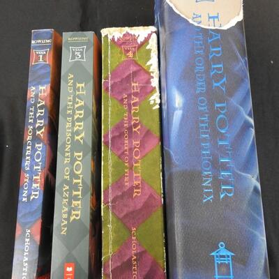 4 Harry Potter J. K. Rowling Novels: Year 1, 3, 4, & 5. 3 Paperback, 1 Hardcover