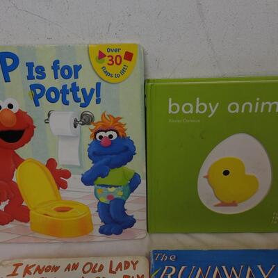 6 pc Board Books for Infants/Toddlers: Sesame Street, Curious George, Bunny