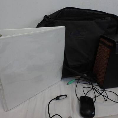 15 pc School/OfficeLot: Lap Desk, Laptop Bag, Binders, Calculators, Mouse