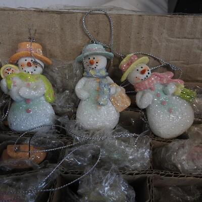29 pc Christmas Decor Lot: Ornaments, Candle Holders, Snowflake Mug