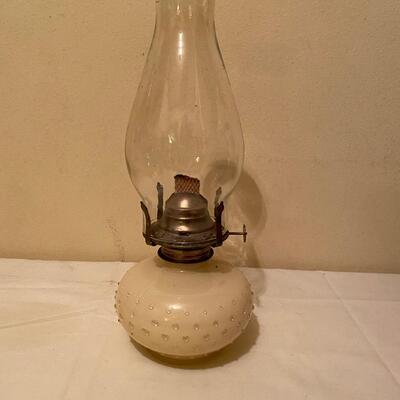 Vintage kerosene lantern with hobnail base