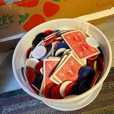 Lot of Games, Cards, & Poker Chips