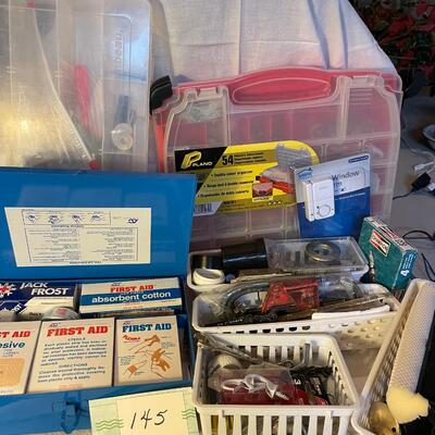 Lot of Hardware & First Aid Kit
