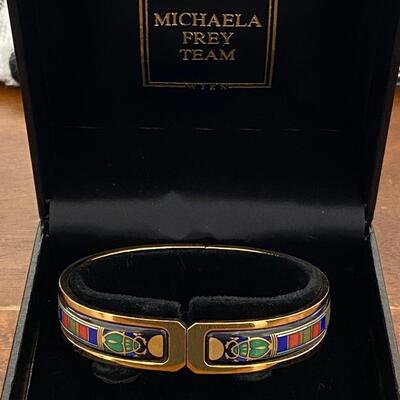 Michaela Frey Team Enamel Bangle Bracelet