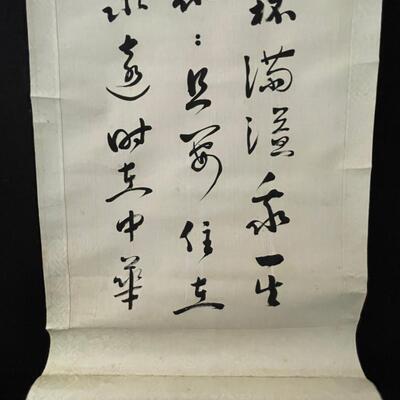 Pair of Antique Chinese Calligraphic Scrolls (#519)